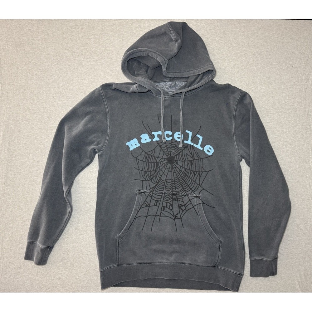 Marcelle Hoodie Gray With Spider Web Size Medium